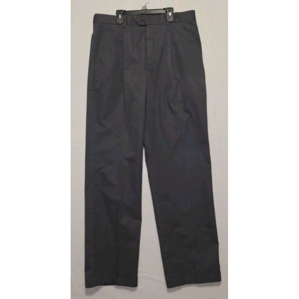 Nordstrom Double Pleated Charcoal Gray Cuff Pants Size 34x32 80s 90s Office